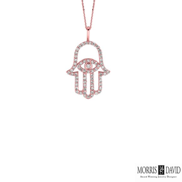 0.51 Carat Natural Diamond Hand of God Necklace - Picture 1 of 1